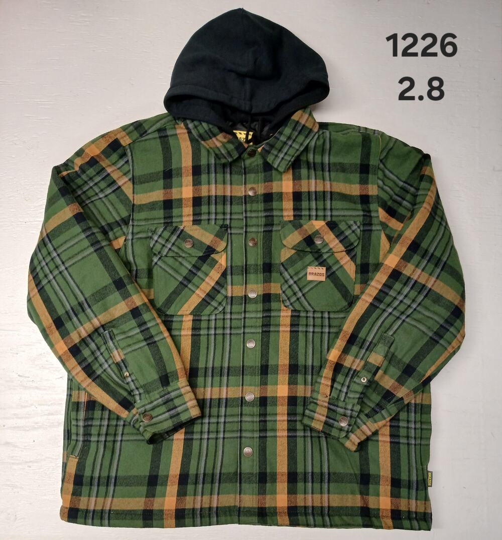 Brazos (XL) Multicolor Plaid Quilted Flannel Hoodie Shacket